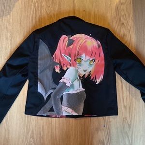 Dropdead Cropped Blazer Jacket. Unique Print.